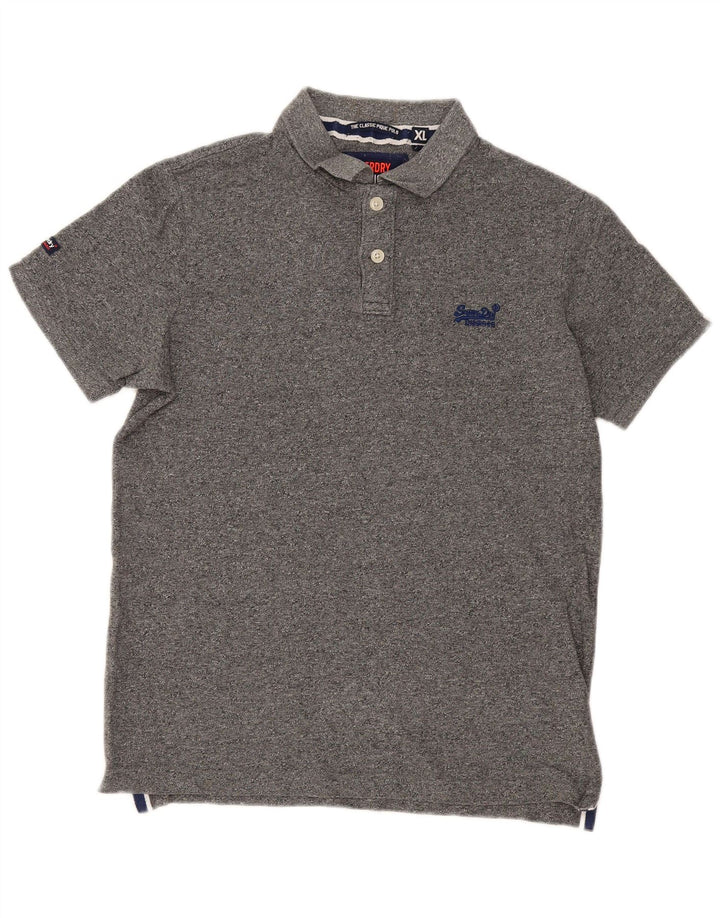 Superdry Polo XL Homme Gris Moucheté Coton