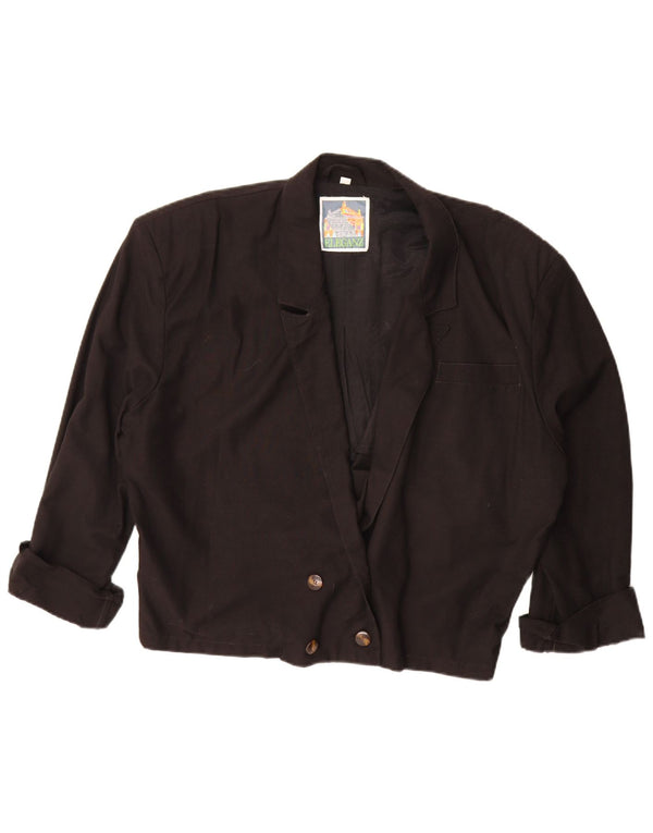 veste blazer surdimensionnée femme vintage UK 10 Petit Noir
