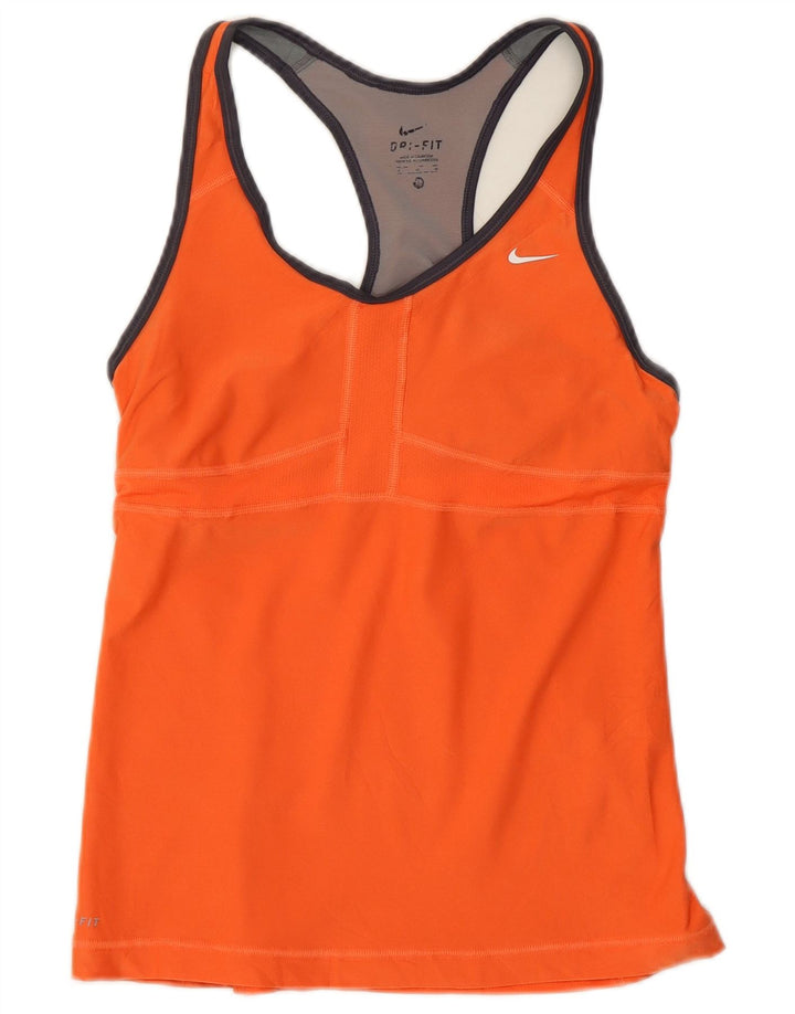 Nike Femme Dri Fit Débardeur UK 12 Orange Moyen Polyester
