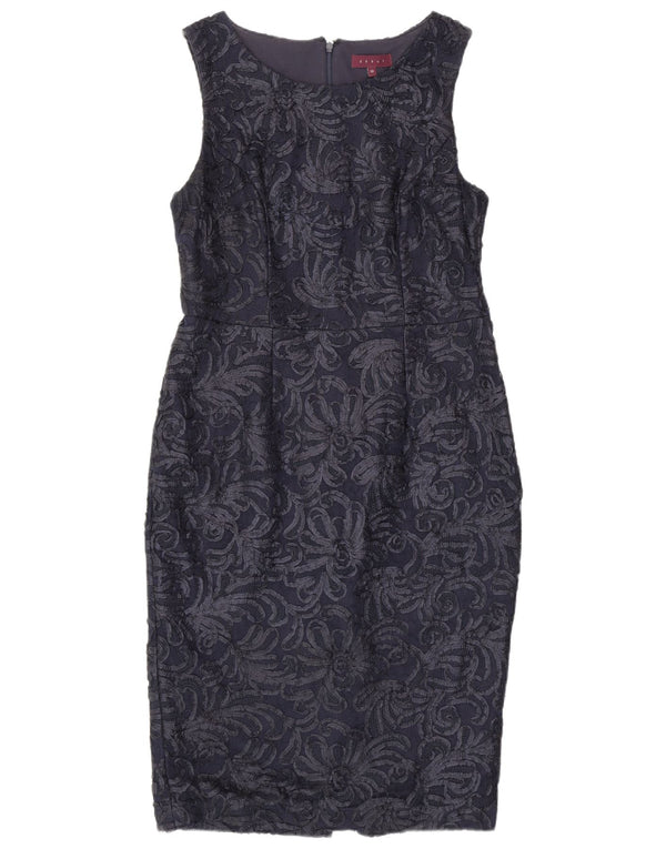 Debut Robe fourreau sans manches pour femme Coupe ajustée UK 42 Bleu marine moyen à fleurs