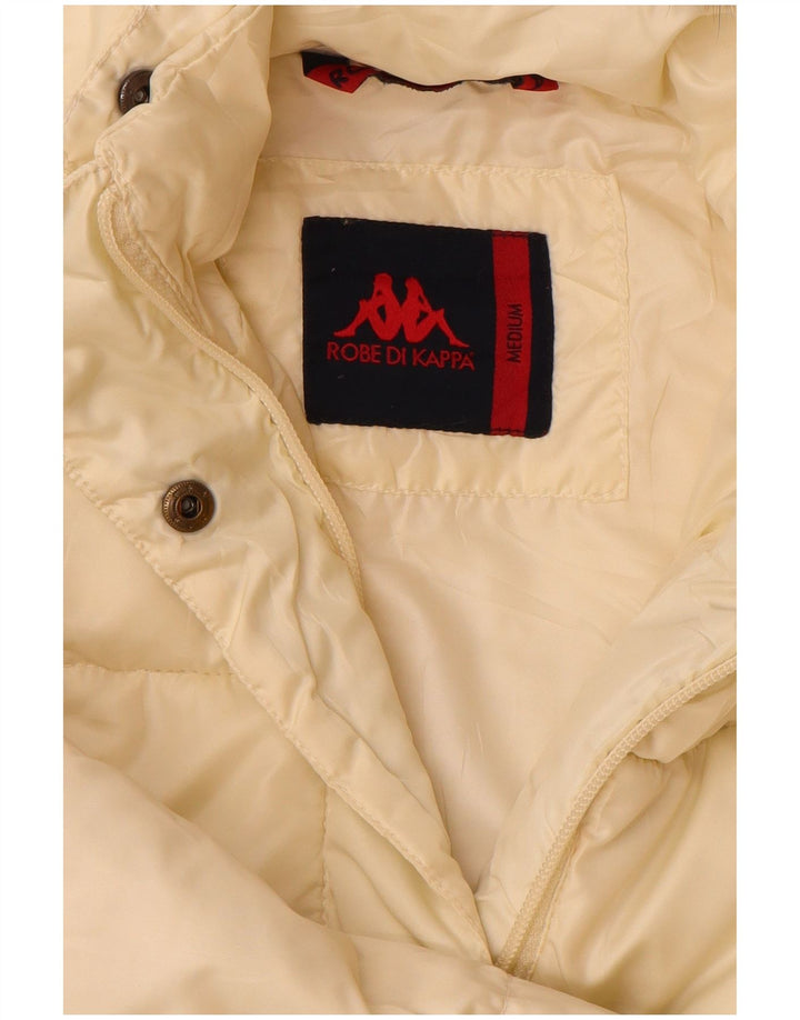 Kappa Manteau rembourré à capuche pour femme UK 12 Medium Off White Polyester