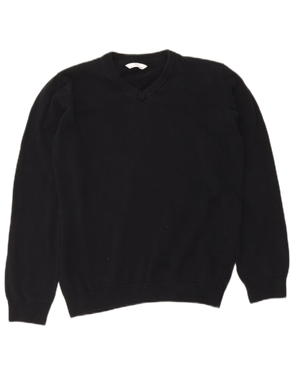 Marks & Spencer Pull col V garçon 14-15 ans Bleu Marine Coton