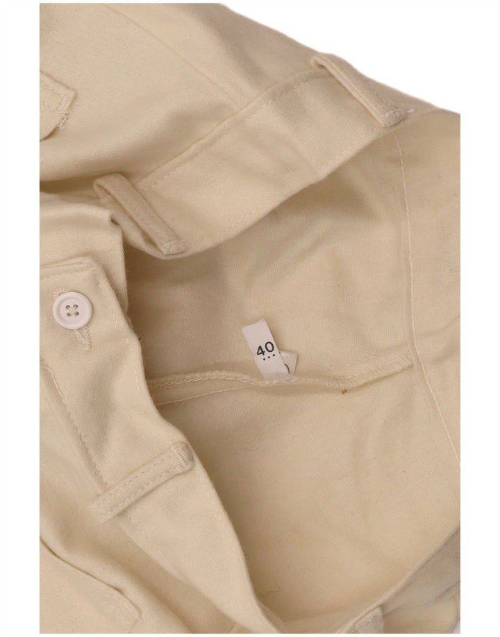 Pantalon Bootcut Femme Vintage IT 40 Petit W26 L33 Blanc Cassé