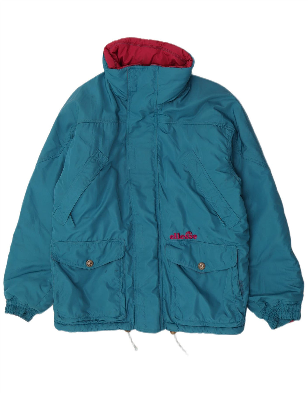 Ellesse Veste matelassée à capuche pour homme UK 42 XL Bleu Polyester