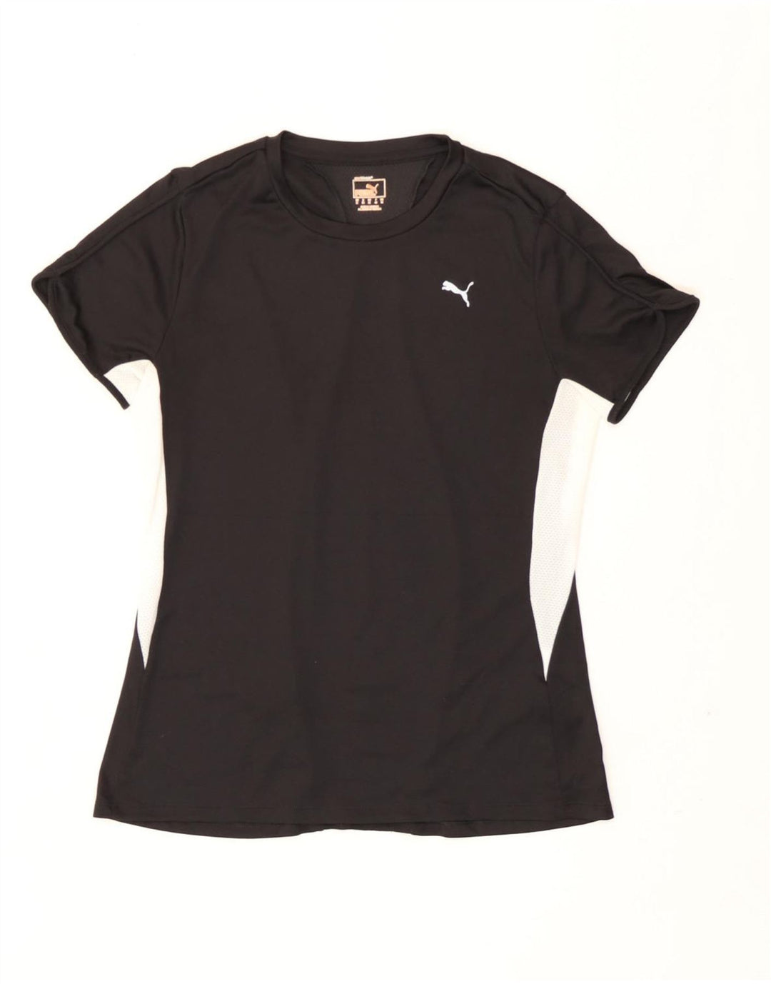 Puma T-shirt pour femme UK 12 Medium Noir Colourblock Polyester