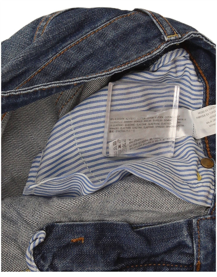 Massimo Dutti Short en jean pour femme EU 38 Small W28 Bleu Coton