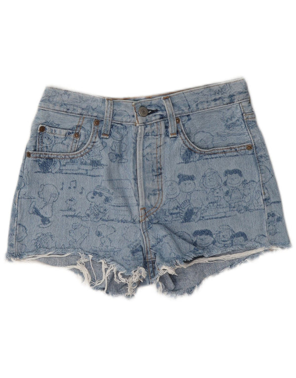 Levi's Short en Jean Peanuts Graphic W24 XS Femme Bleu Coton