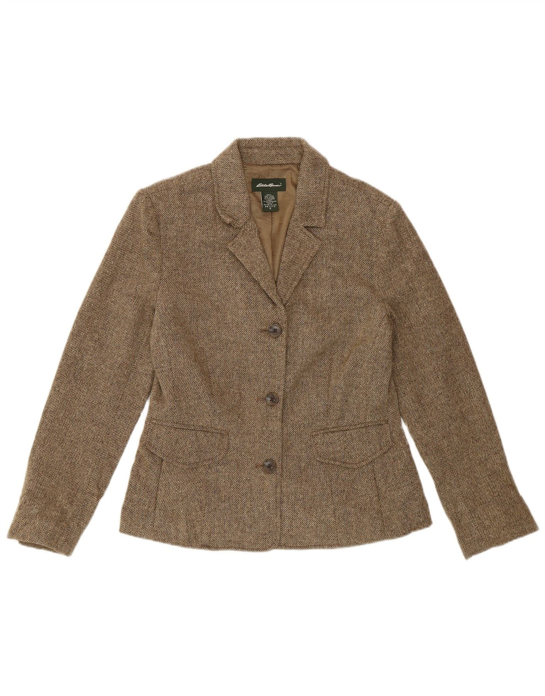 EDDIE BAUER Veste blazer à 3 boutons pour femme Petite US 2 XS Beige moucheté