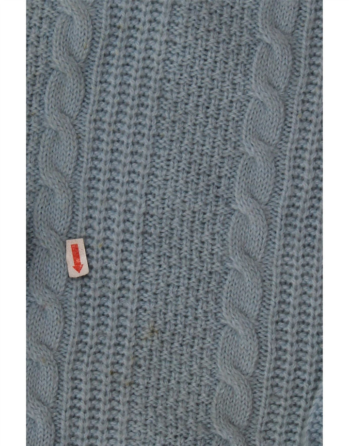 STEFANEL Pull surdimensionné à col rond pour femme UK 16 Grande laine bleue