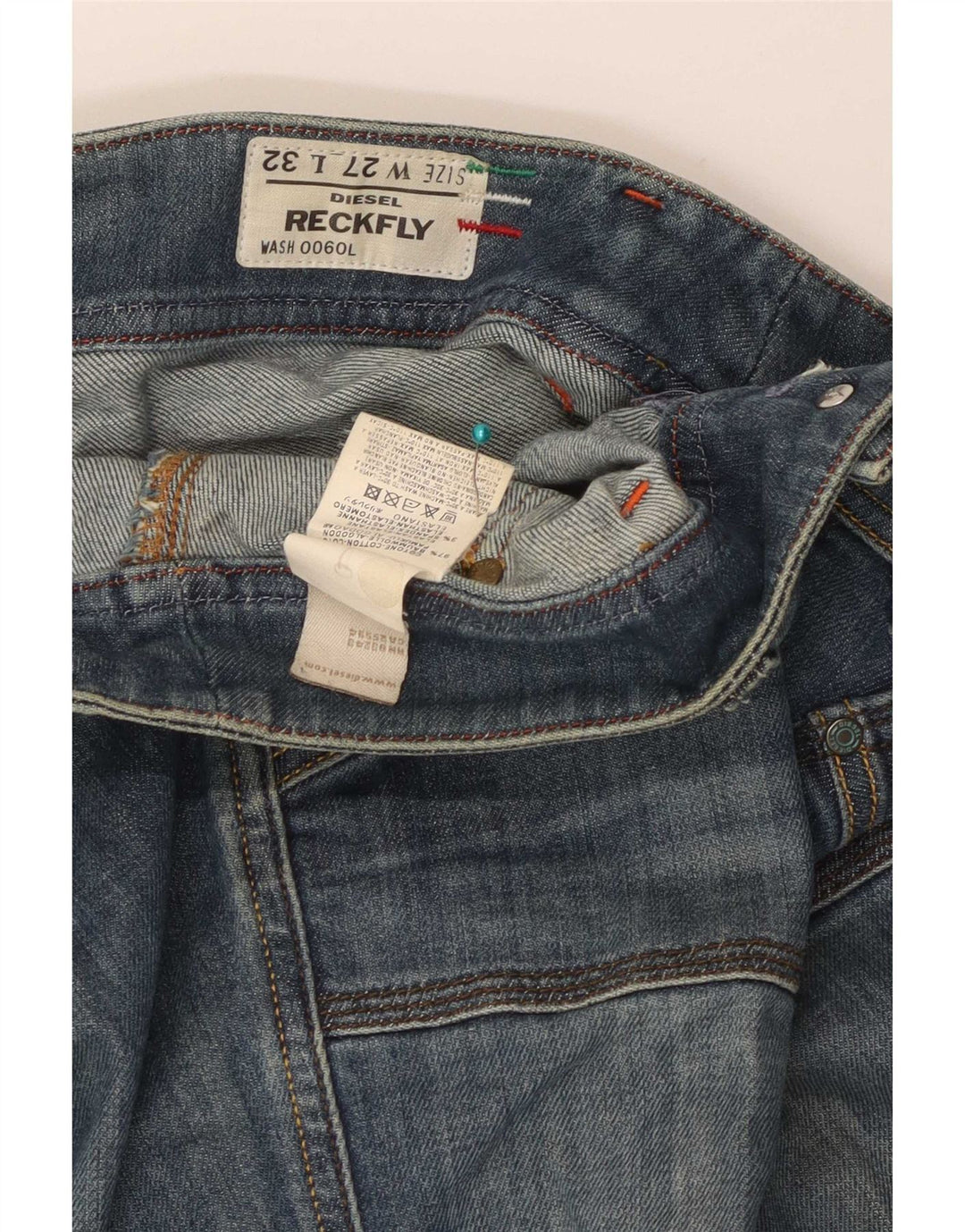 Jean Diesel Reckfly Bootcut Femme W27 L32 Bleu Coton