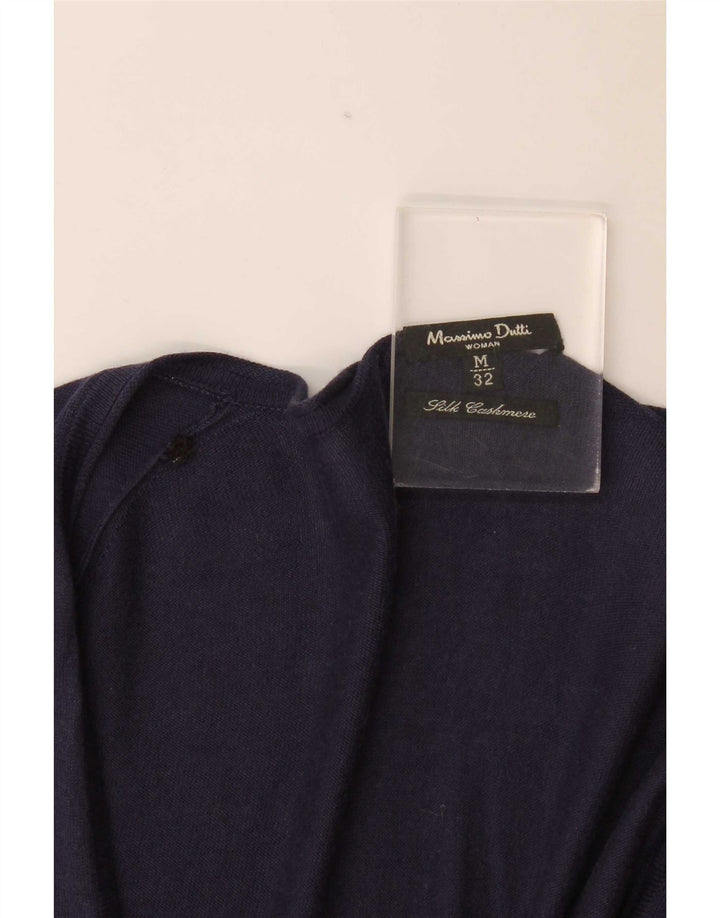 Massimo Dutti Cardigan pour femme en soie bleu marine moyen UK 12