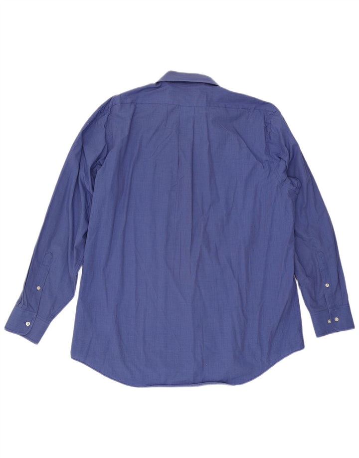 Chaps Chemise coupe classique pour homme Taille 17 XL Bleu Pied-de-poule Coton