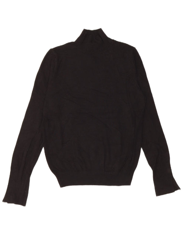 Zara Pull col roulé pour femme UK 14 Large Noir Viscose