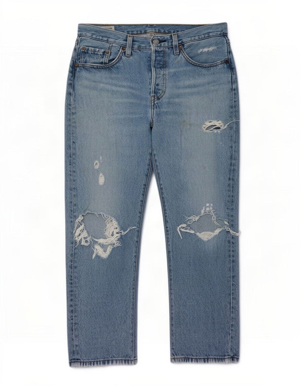 Levi's Jean Droit 501 Crop Femme W27 L26 Bleu Coton