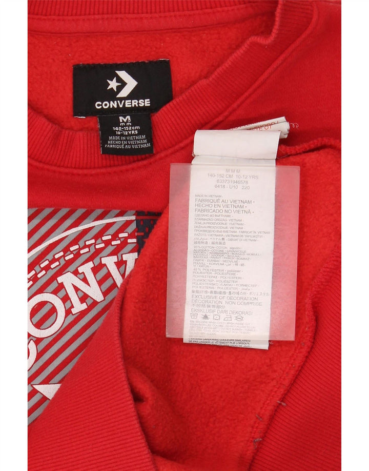 Converse Sweatshirt Graphique Garçon 10-11 ans Rouge Moyen Coton