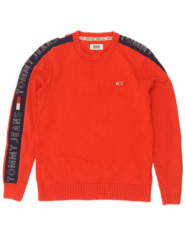 Tommy Hilfiger Pull graphique à col rond pour homme XS Rouge Coton