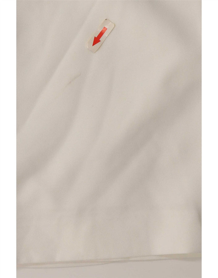 Zara Femme Mini Robe Épaule Dénudée UK 8 Petit Polyester Blanc