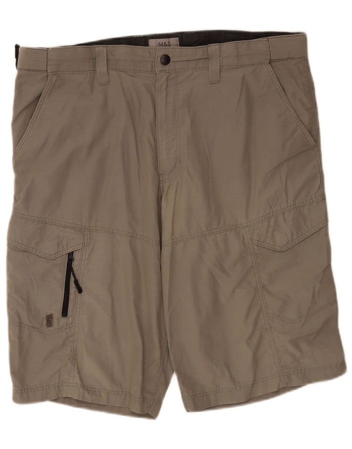 Marks & Spencer Short cargo pour homme W36 en coton gris moyen