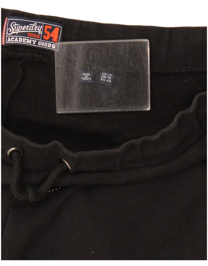 Superdry Pantalon De Survêtement Femme UK 16 Large Noir