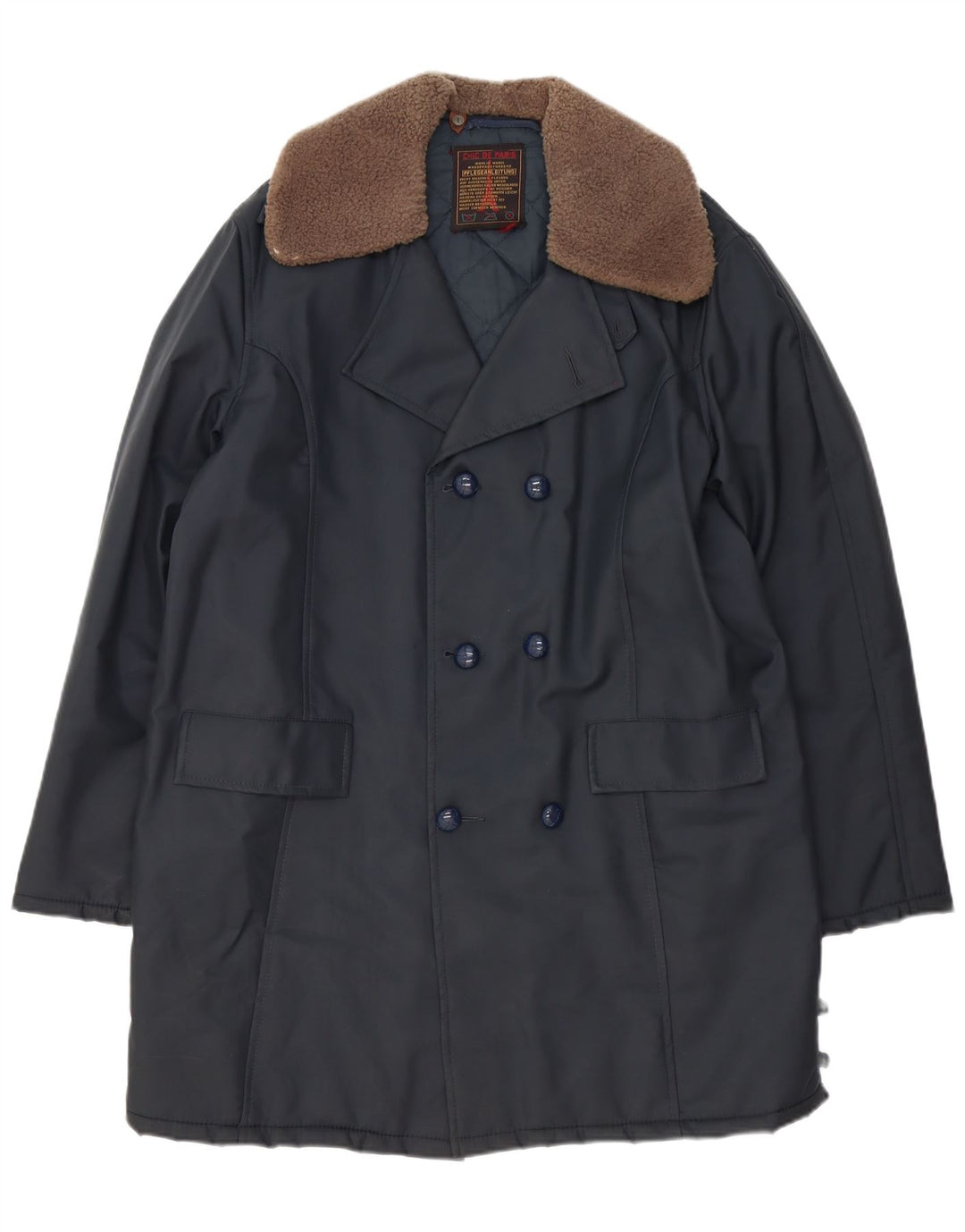 Manteau Chic à Double Boutonnage pour Homme UK 42 XL Bleu Marine