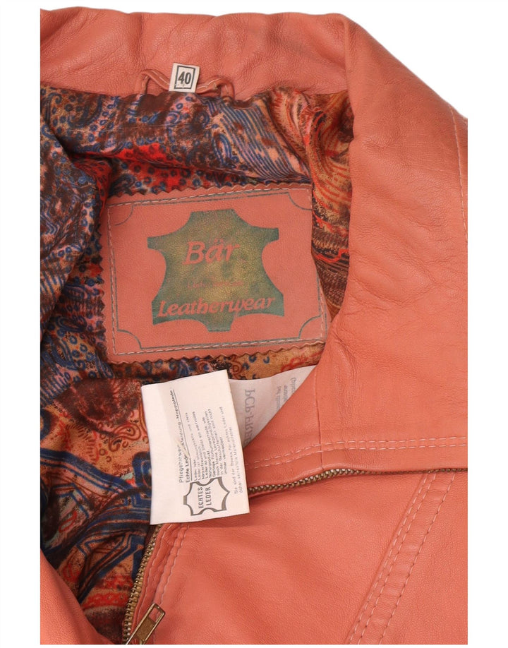 Veste en cuir surdimensionnée femme vintage EU 40 Cuir rose moyen