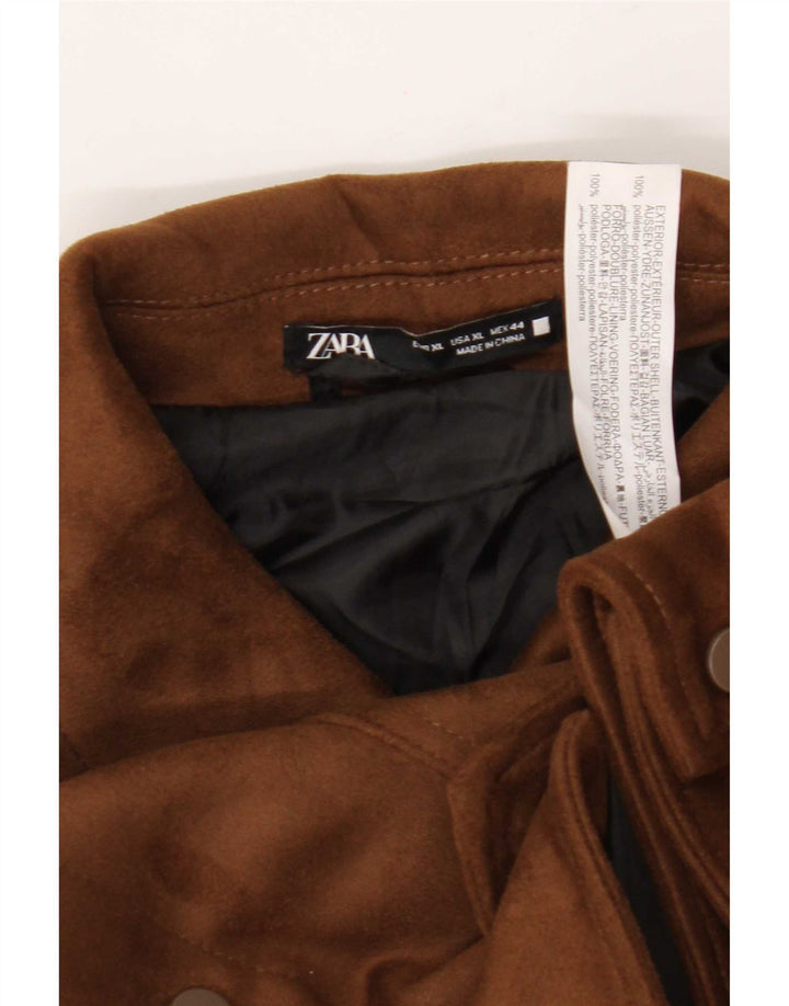 Zara Veste bomber en faux suède pour homme UK 42 XL Beige Polyester