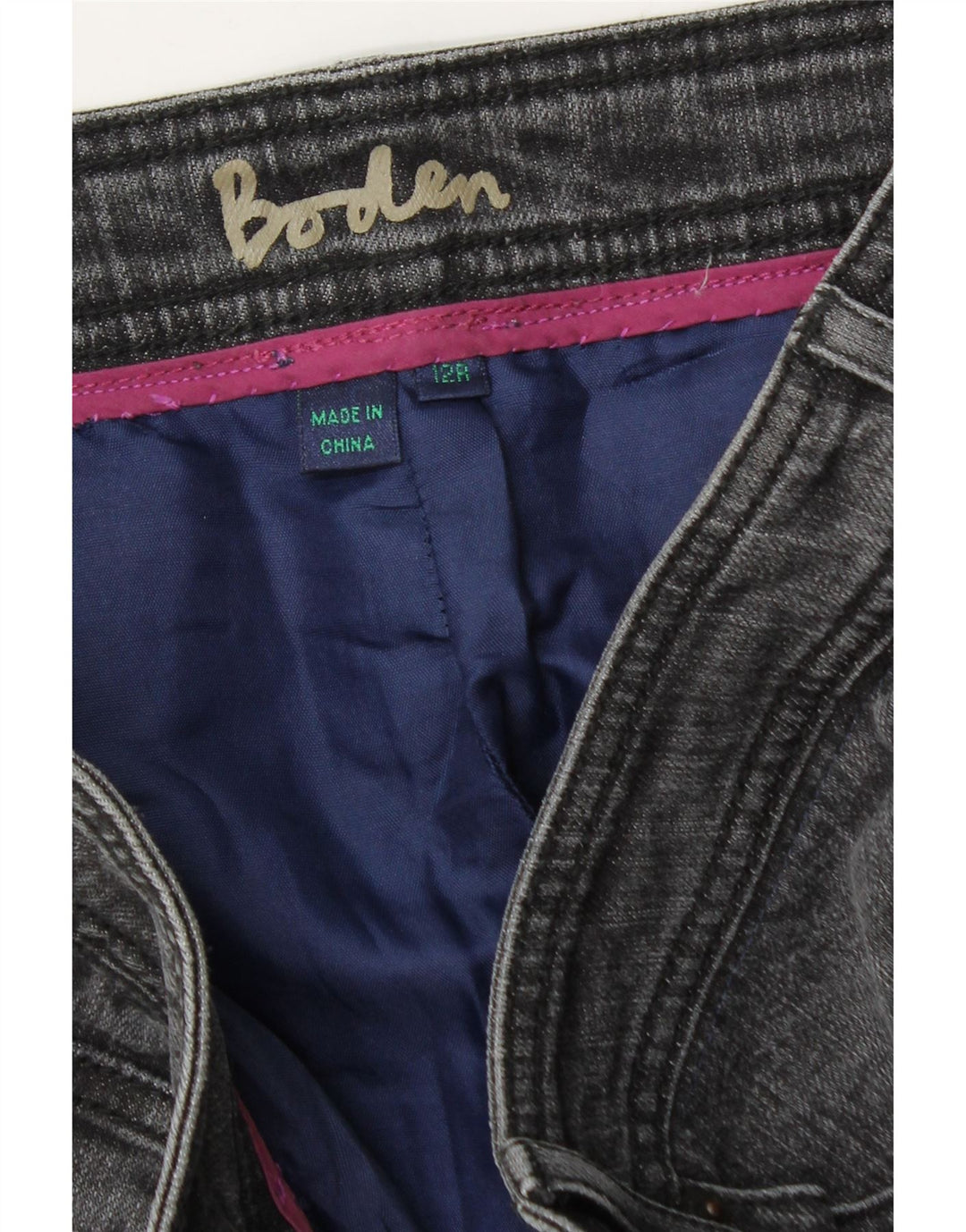 BODEN Jupe en jean pour femme UK 12 Medium W30 Gris