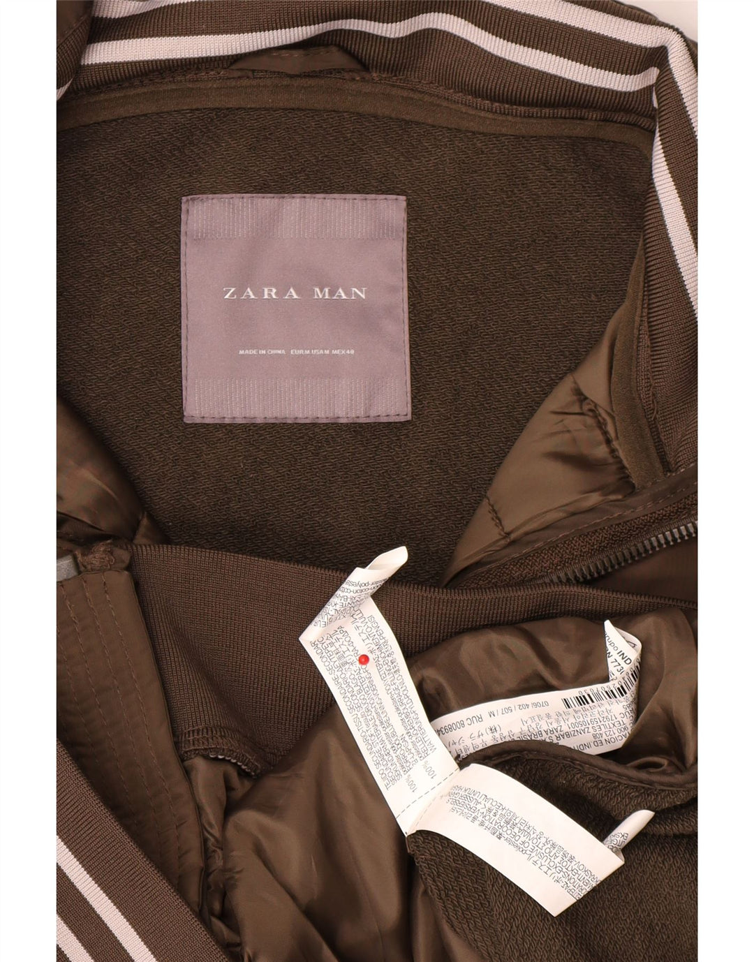 Zara Hommes Survêtement Top Veste Kaki Moyen Colorblock Polyester