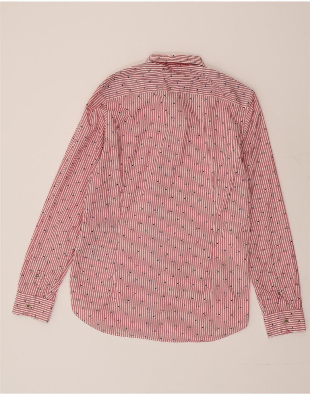 TED BAKER Chemise homme Taille 3 Coton à fines rayures rouge moyen