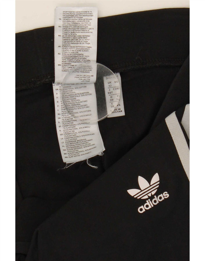 Adidas Leggings Femme UK 12 Coton Noir Moyen