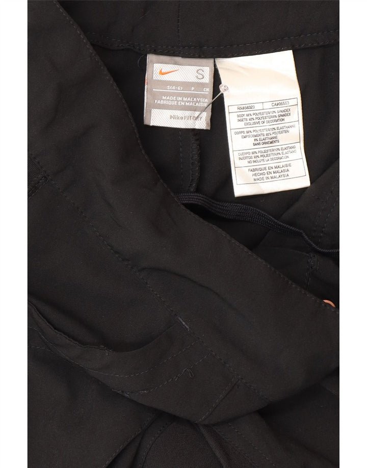 Nike Pantalon Capri Femme US 4/6 Small W30 L21 Noir Polyester Sports