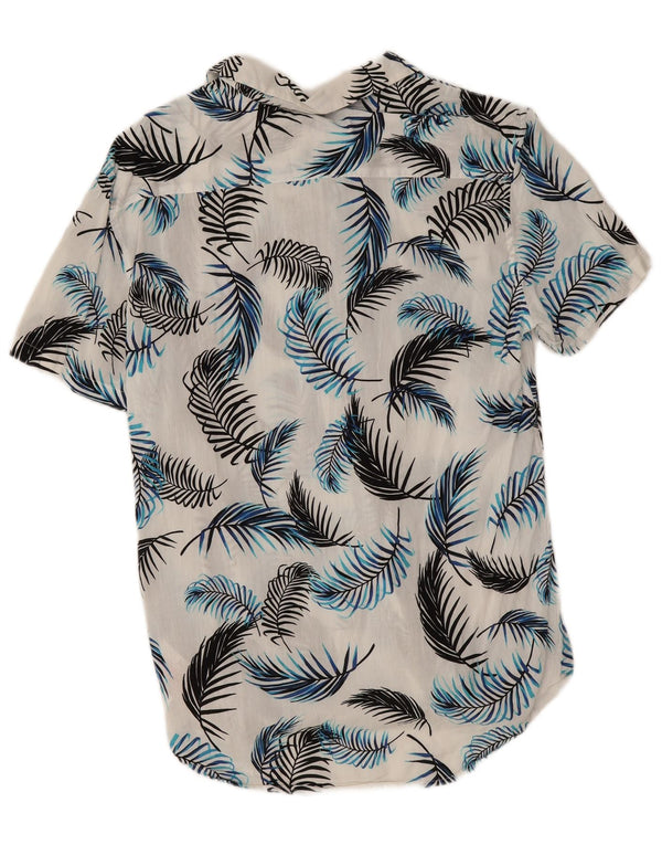 Jack Wills Chemise ajustée à manches courtes pour homme Blanc moyen en viscose florale