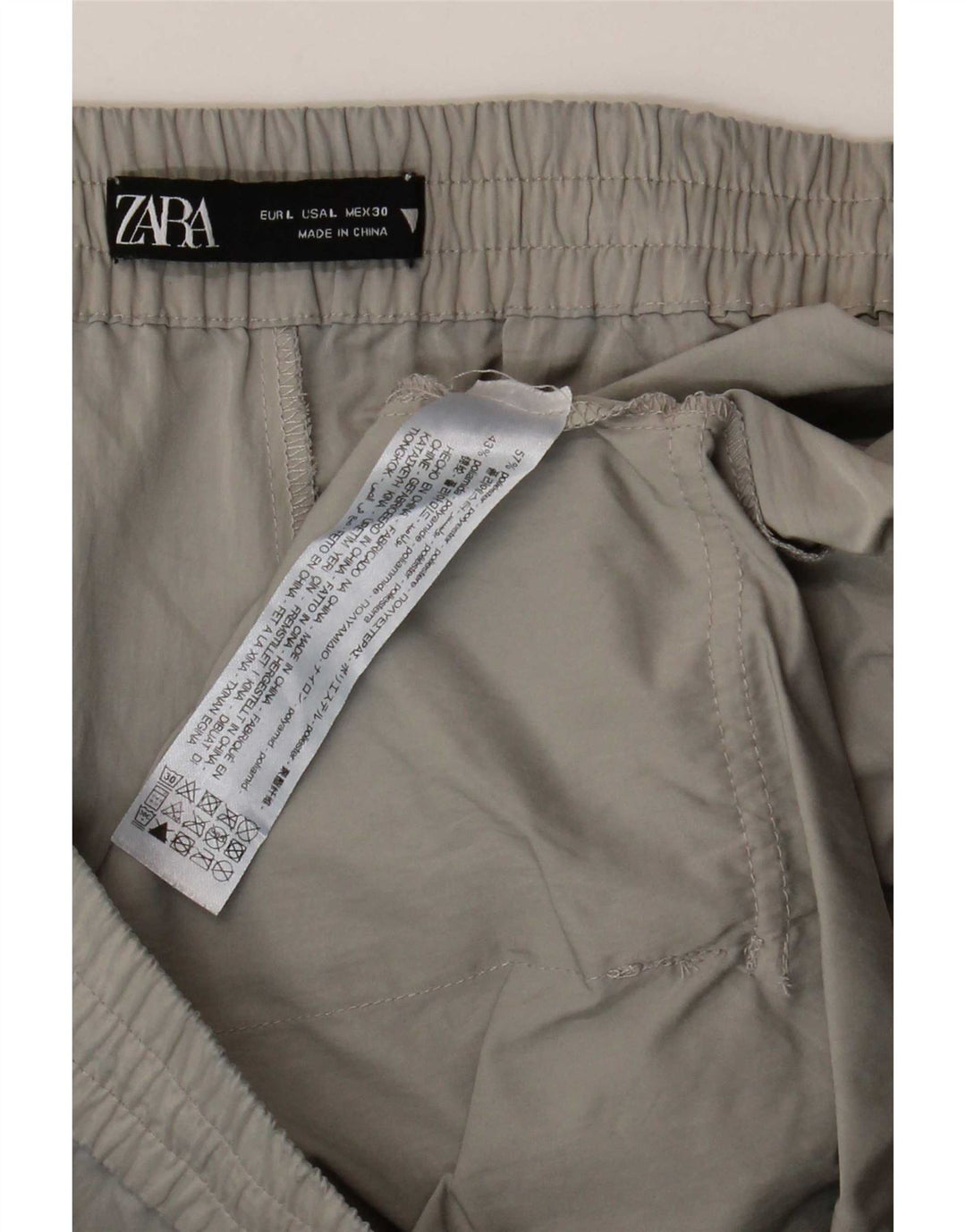 Zara Short cargo femme Large W30 Gris Polyester