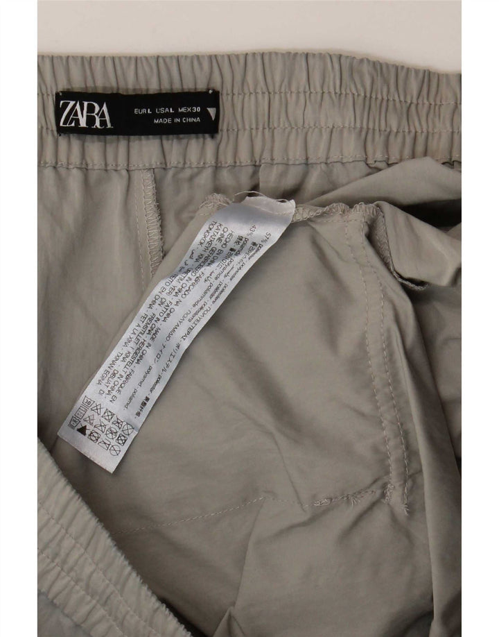 Zara Short cargo femme Large W30 Gris Polyester