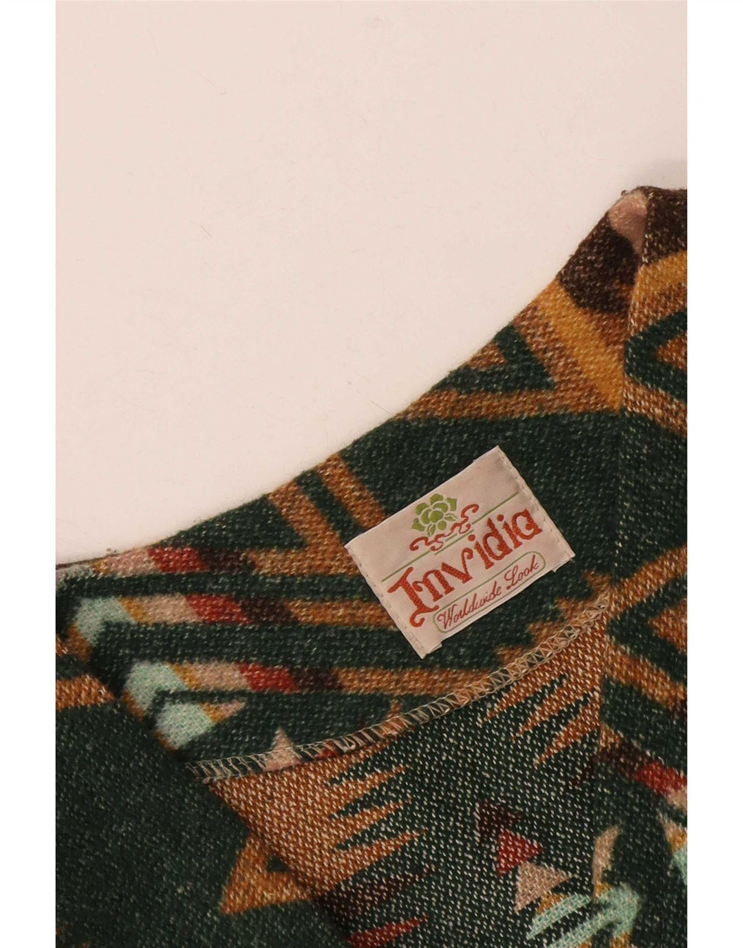 gilet homme vintage XL vert géométrique aztèque