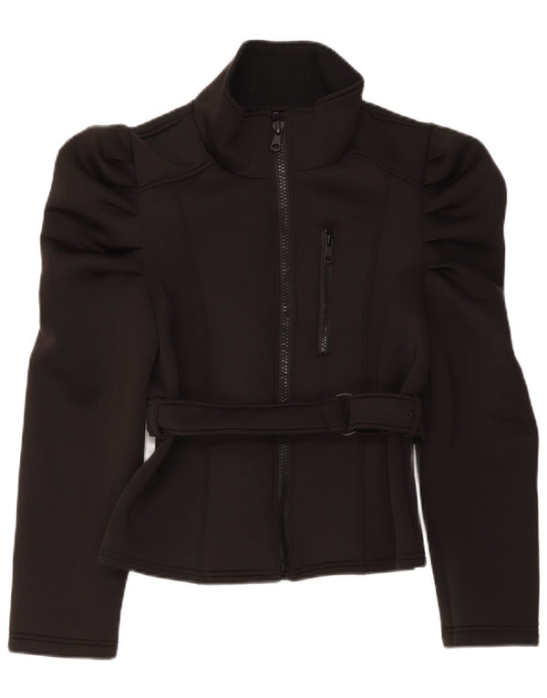 Zara Womens Bomber Jacket UK 14 Grand Noir Polyester