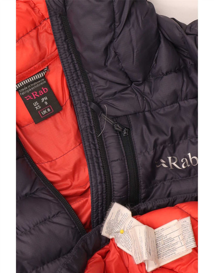Rab Veste matelassée à capuche pour femme UK 8 Small Bleu marine Polyamide