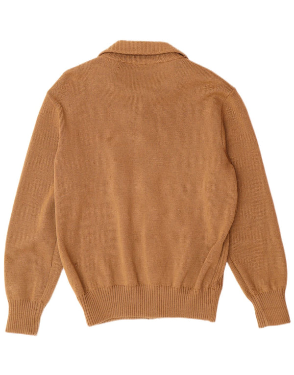 VINTAGE Pull Cardigan Homme IT 54 XL Laine Marron