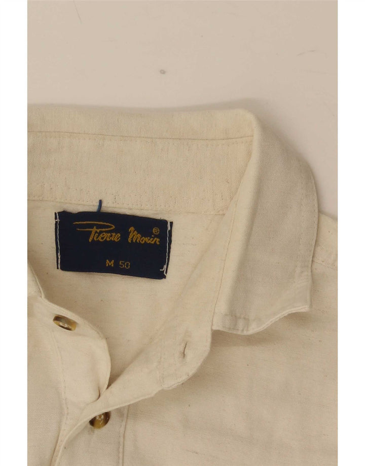 vintage Chemise pull à manches courtes pour hommes IT 50 Medium Off White Classic
