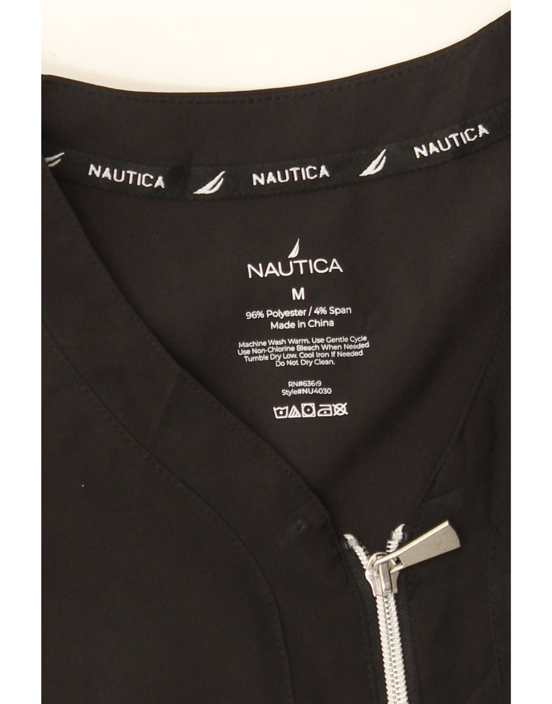 NAUTICA Chemisier Femme UK 44 Moyen Noir Polyester