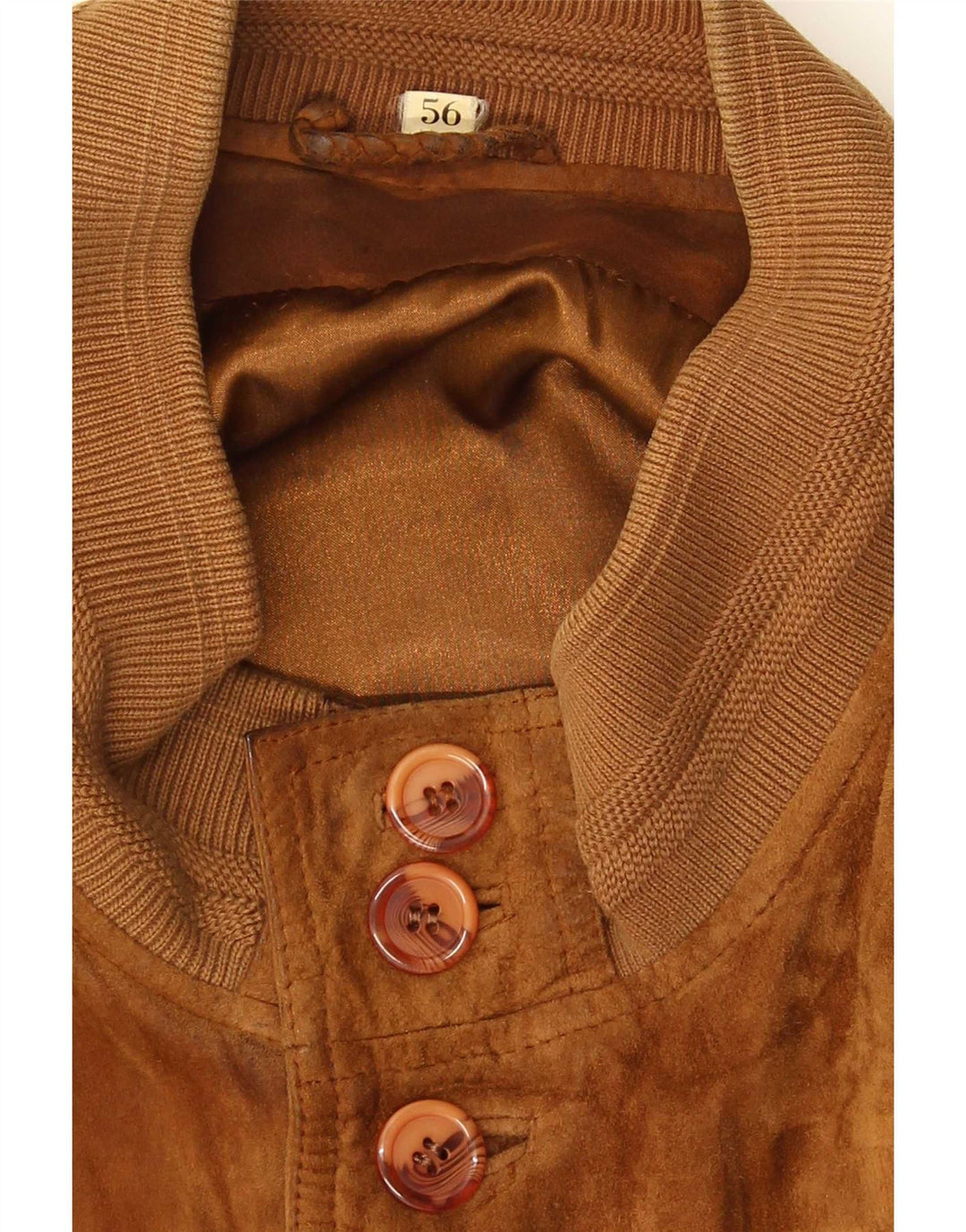 Veste Bomber En Daim Vintage Homme IT 56 3XL Marron