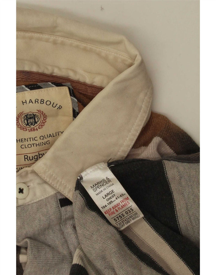 Marks & Spencer Polo Blue Harbour Rugby pour hommes, grand rayé gris