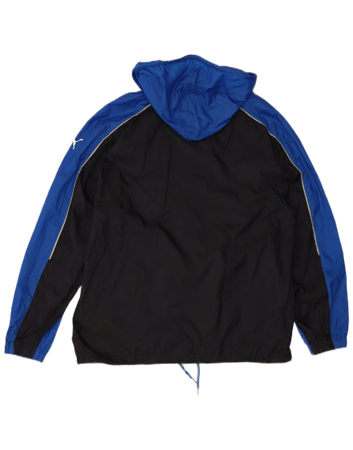 PUMA Veste de pluie à capuche pour homme UK 38 Bleu moyen Colourblock