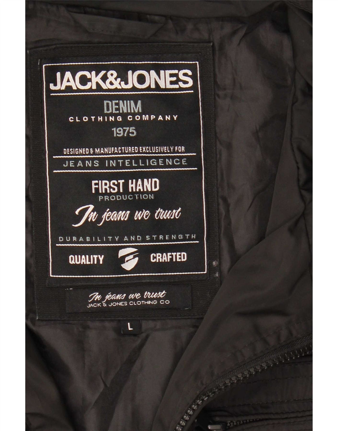 Jack & Jones Veste militaire pour homme UK 40 Large Noir Polyester