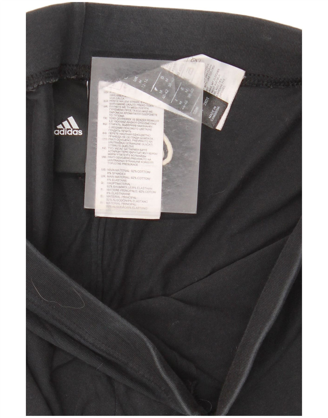 Adidas Leggings graphiques pour femmes UK 12 coton noir moyen