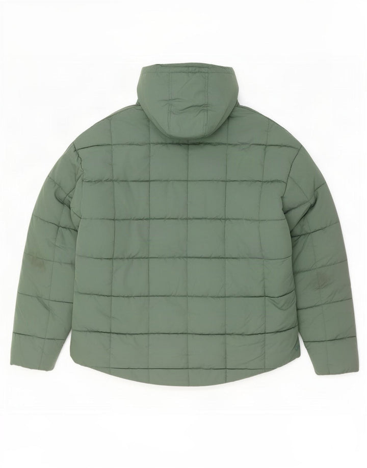 Fat Face Veste matelassée à capuche pour femme UK 14 Large Vert Polyester