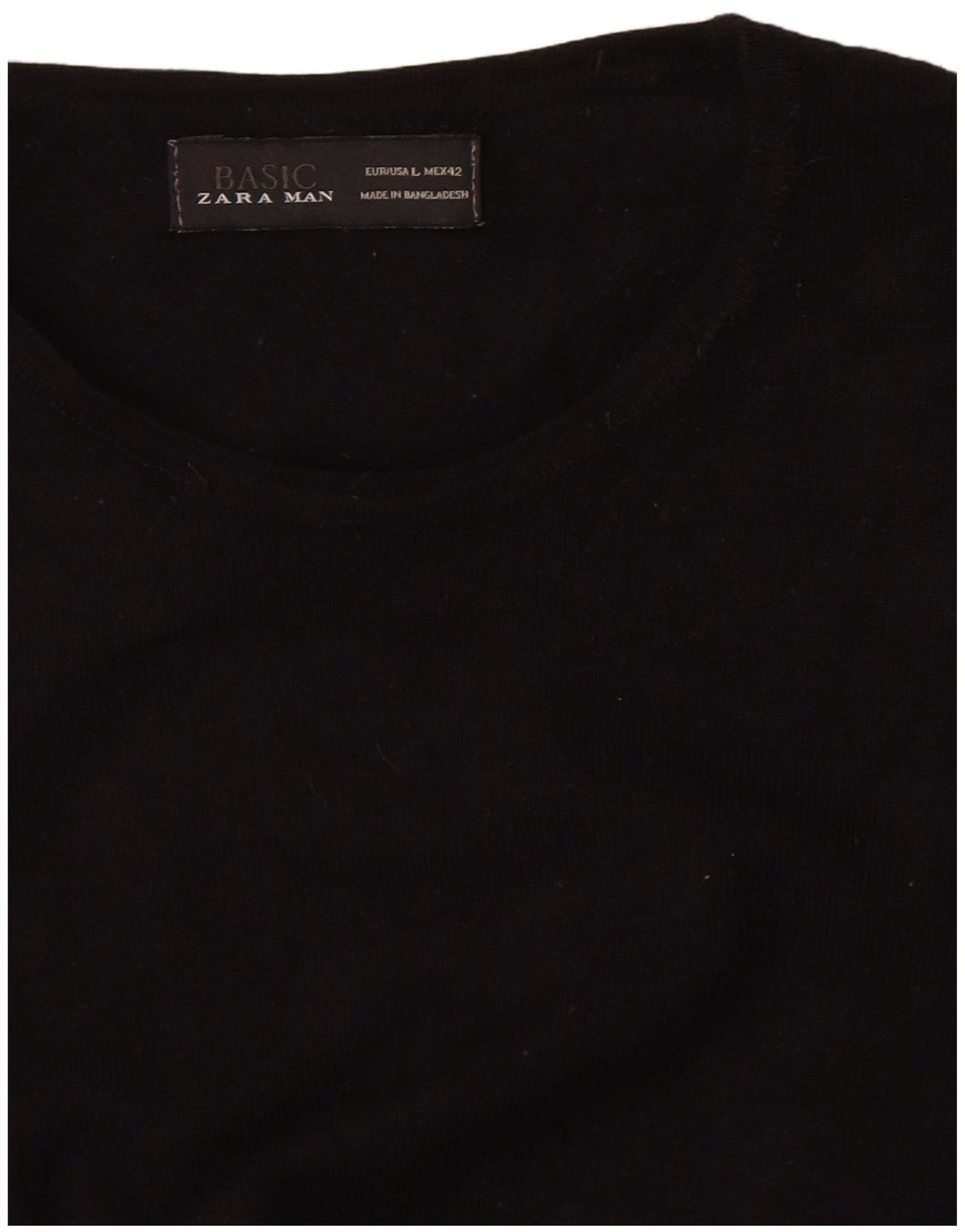 Zara Pull ras du cou pour homme, grand, noir