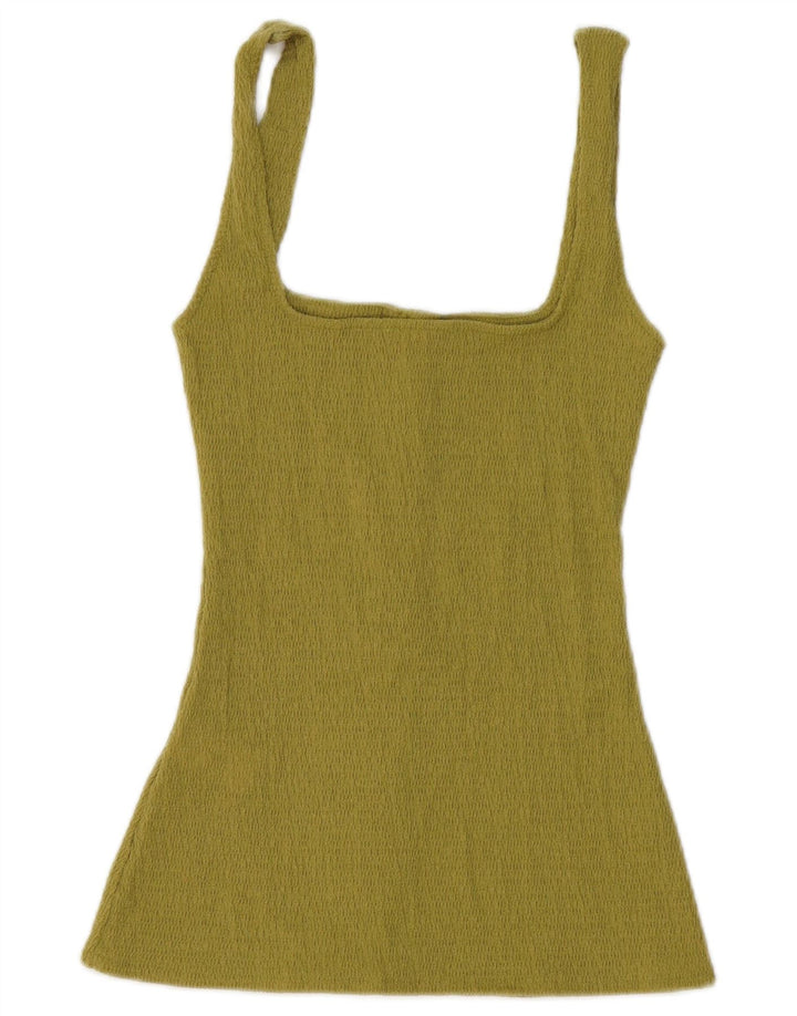 Zara Débardeur Femme UK 12 Polyester Vert Moyen