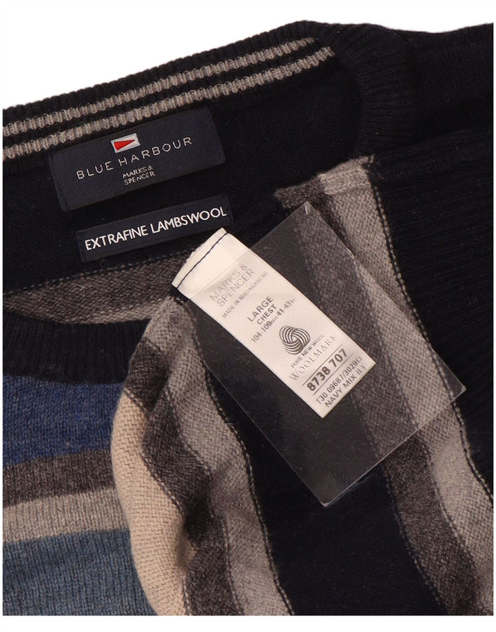 MARKS & SPENCER Pull à col rond Blue Harbour pour homme, grand bleu