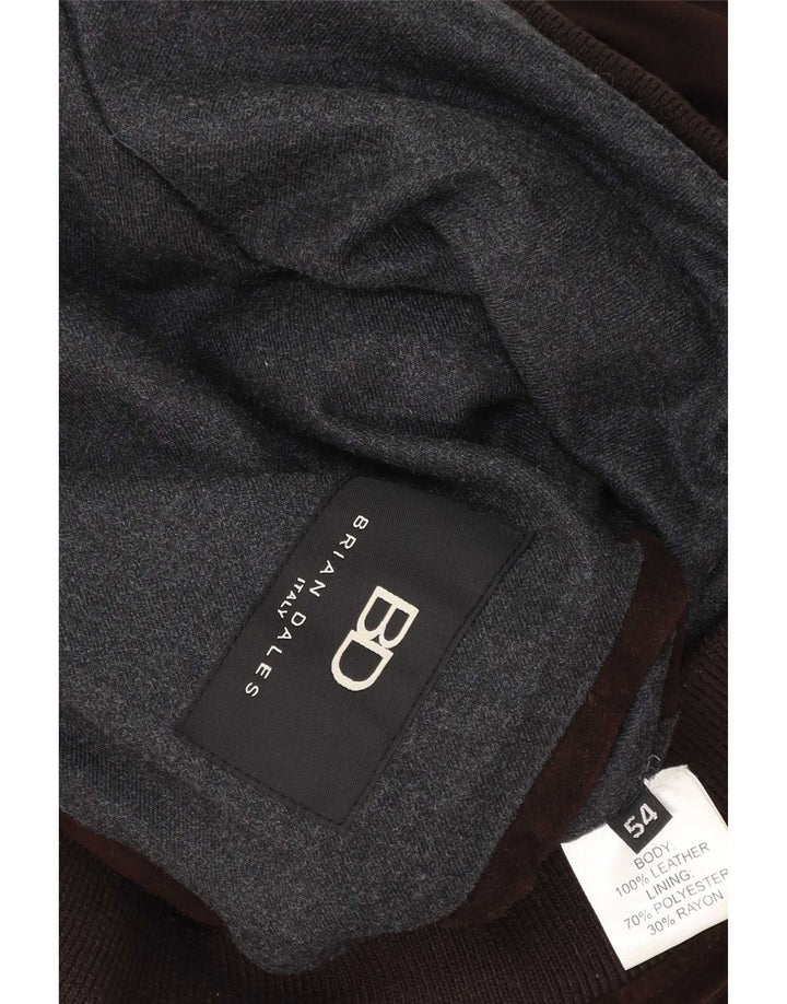 Brian Dales Veste Bomber En Daim Pour Homme IT 54 2XL Cuir Marron